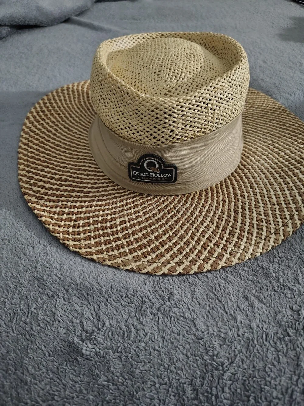 Quail Hollow Championship Men's Wide-Brim Straw Sun Hat - Beige/Tan